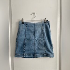 Free People Light Blue Denim Mini Skirt